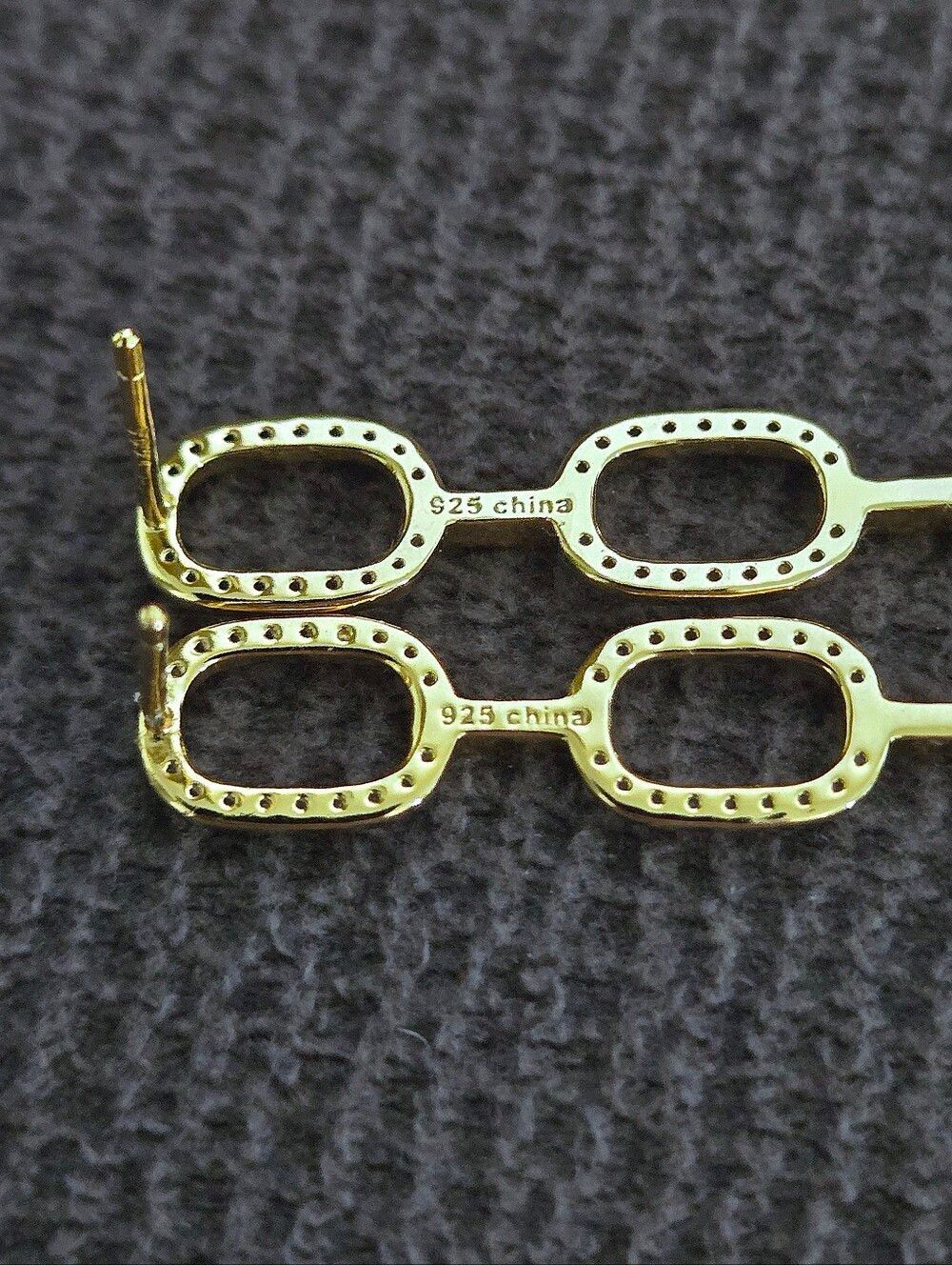 Rachel Zoe Stationary Triple3️⃣ Gold💛 Chain⛓️ Link Earrings - Picture 10 of 15